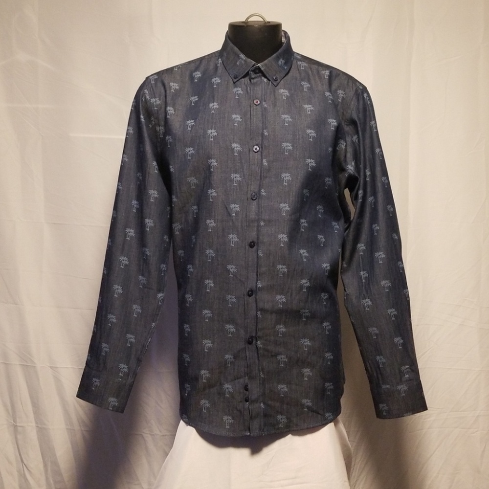 Steel & Jelly Mens Dress Shirt Palm Trees XL